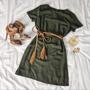 Olive Green Shift Dress